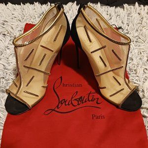 AUTHENTIC CHRISTIAN LOUBOUTIN "RED BOTTOM" MESH CAGE HEELS DESIGNER SIZE 9M